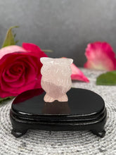 Load image into Gallery viewer, Rose Quartz Owl Crystal Carving
