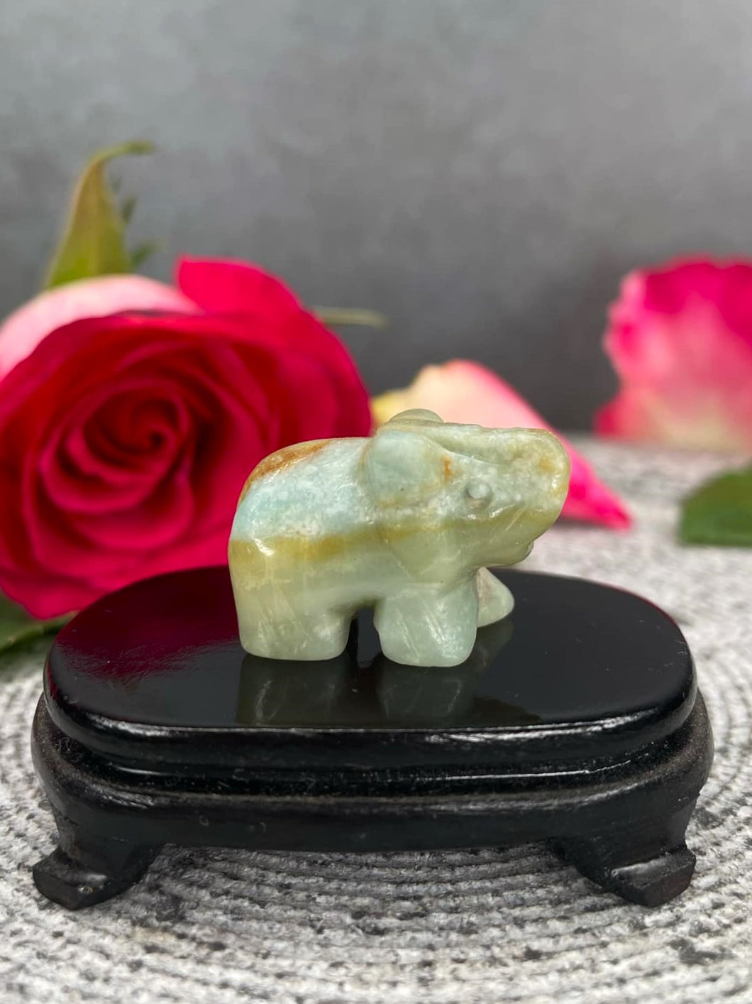 Caribbean Calcite Crystal Elephant Carving