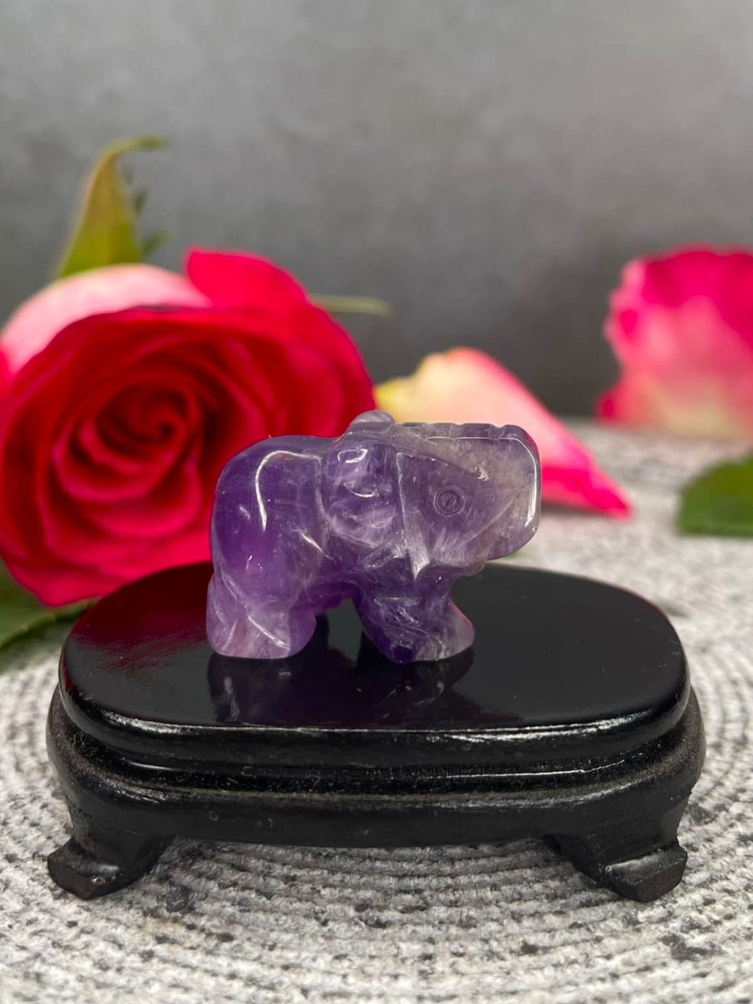 Stunning Amethyst Crystal Elephant Carving