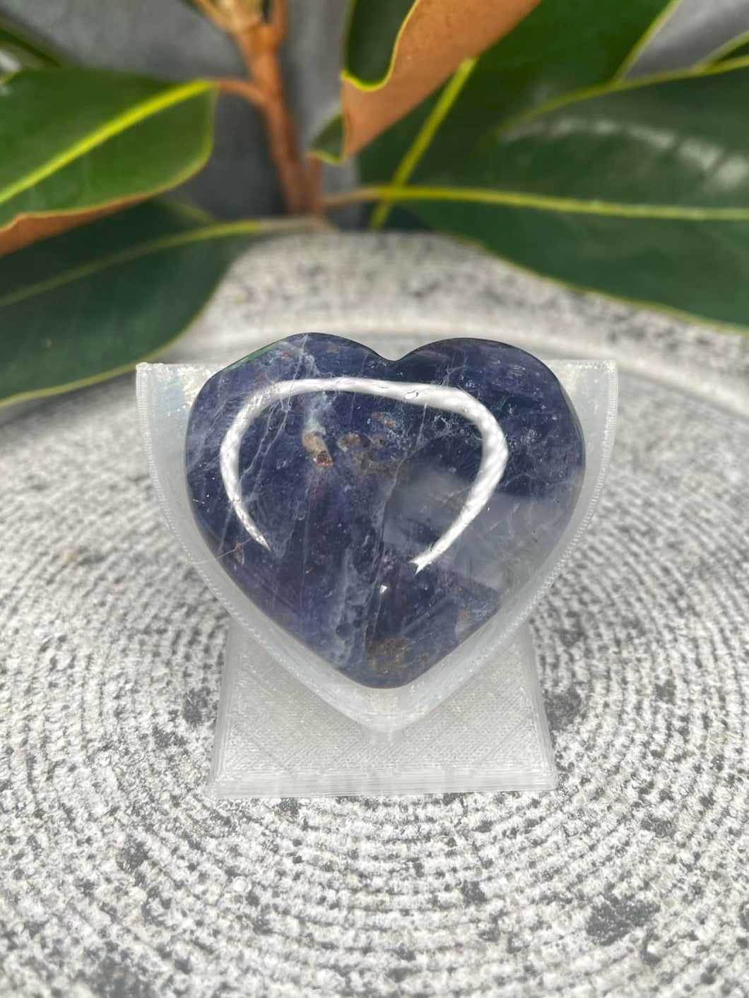 Incredible Iolite Crystal Love Heart With Flash