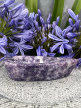 Load image into Gallery viewer, Small Lepidolite Leaf Shape Crystal Bowl For Trinkets
