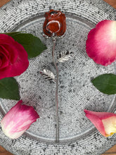 Load image into Gallery viewer, Stunning Red Jasper Rose Crystal Carving With Silver Stem
