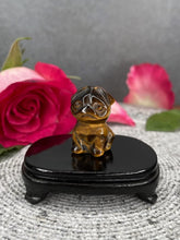 Load image into Gallery viewer, Tiger&#39;s Eye Pug Dog Crystal Carving
