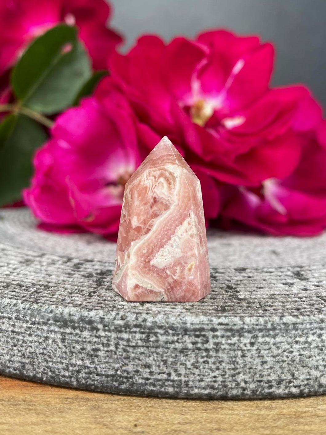 Compassion Mini Rhodochrosite Crystal Tower Point