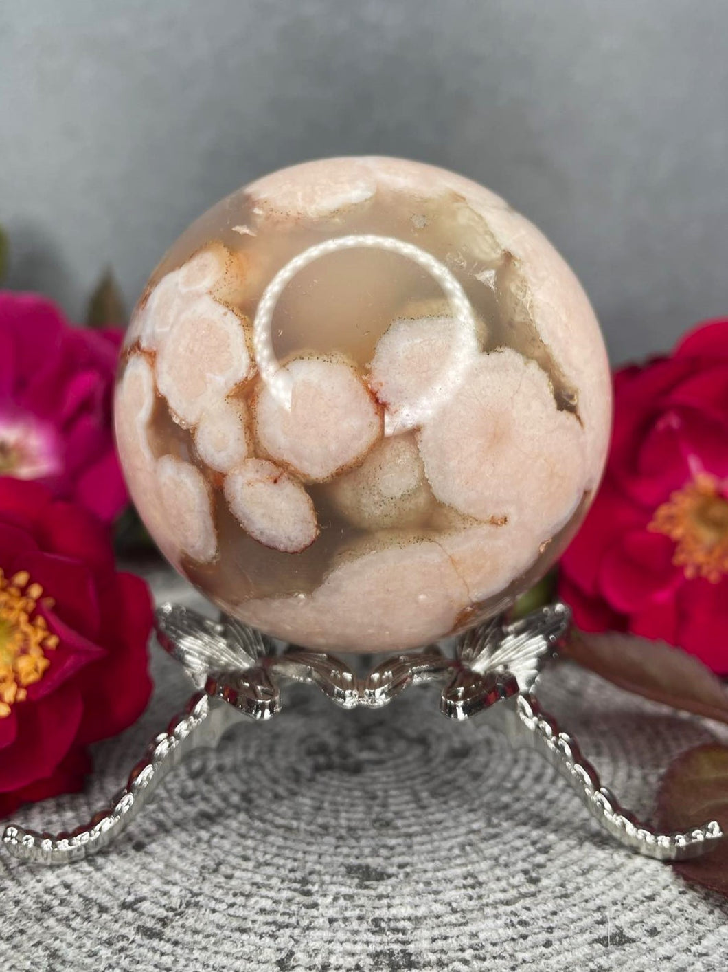 Amazing Flower Agate Crystal Sphere