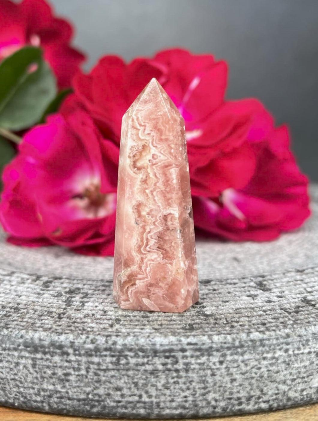 Beautiful Small Rhodochrosite Crystal Tower Point