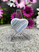 Load image into Gallery viewer, Tranquil Blue Lace Agate Crystal Love Heart Carving
