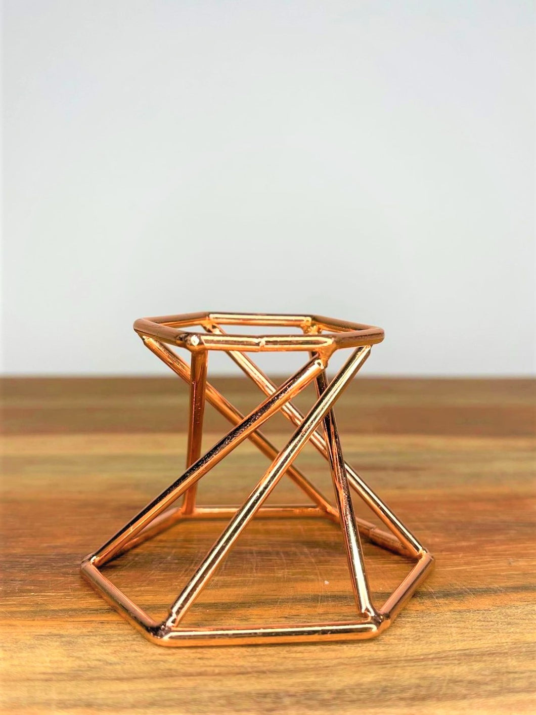 Spiral Metal Rose Gold Sphere Ball Stand