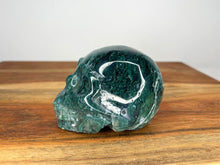 Load image into Gallery viewer, Stunning Green Moss Agate Crystal Skull
