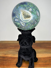 Load image into Gallery viewer, Blue Moss Agate With Sugar Druzy Sphere
