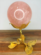 Load image into Gallery viewer, Natural Rose Quartz Crystal 6 Point Starlight Flash Sphere Ball
