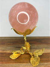 Load image into Gallery viewer, Natural Rose Quartz Crystal 6 Point Starlight Flash Sphere Ball
