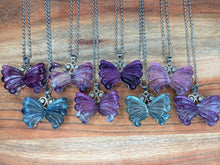 Load image into Gallery viewer, Stunning Colorful Fluorite Butterfly Necklaces
