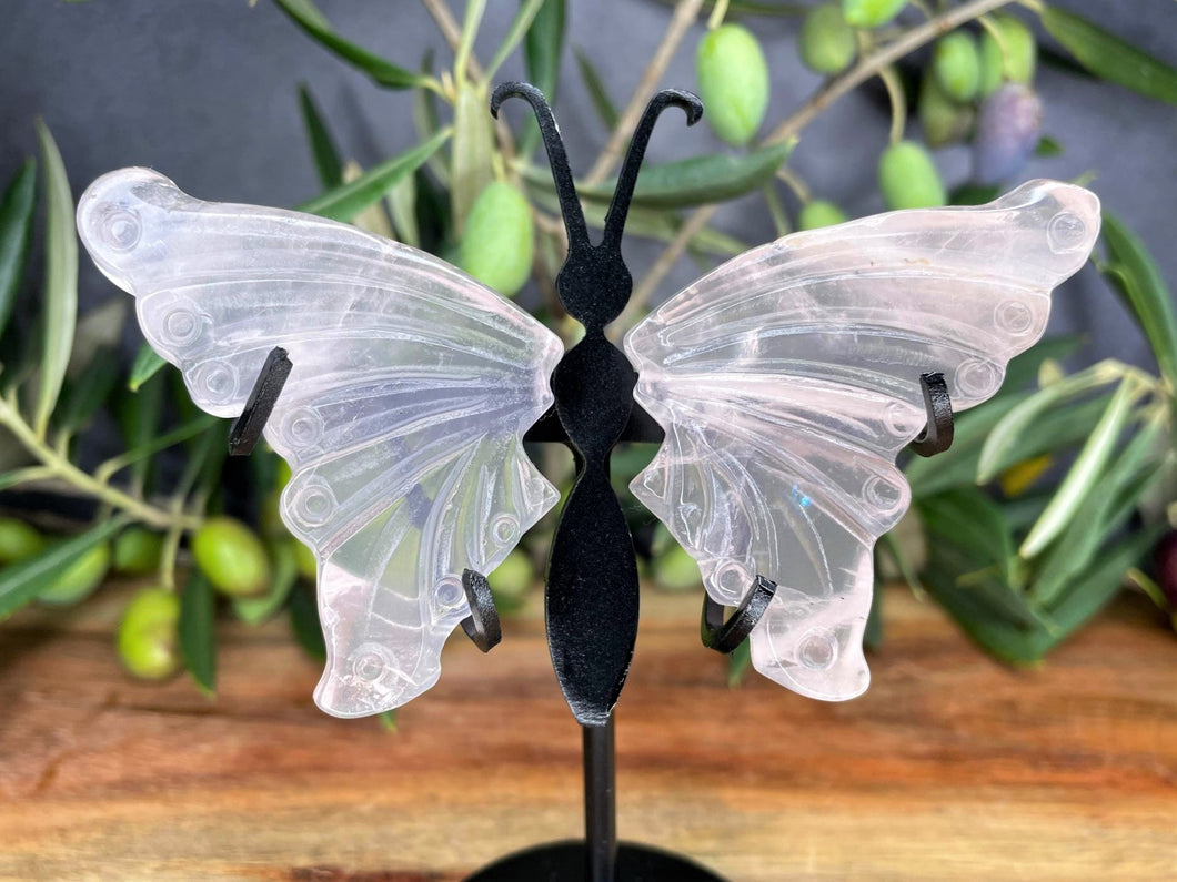 Mini Transparent Rose Quartz Butterfly Wings