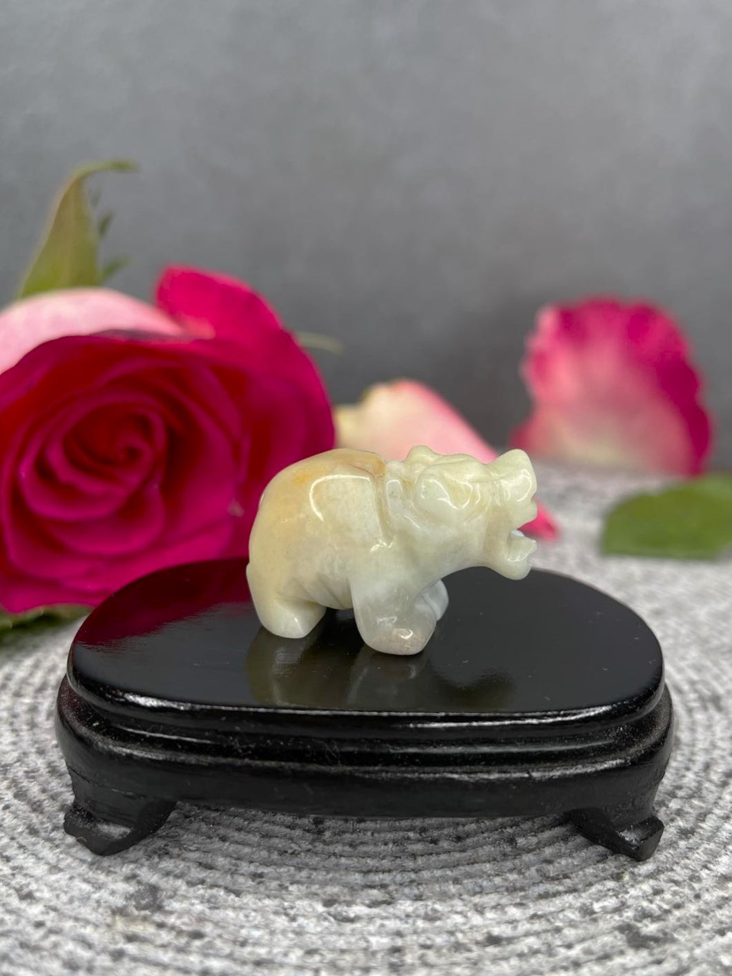 Caribbean Calcite Crystal Hippopotamus Carving