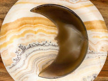 Load image into Gallery viewer, Crystal Agate Crescent Moon Stone Carving
