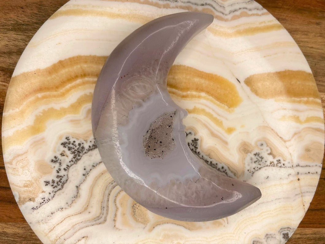 High Quality Crescent Moon Agate Crystal