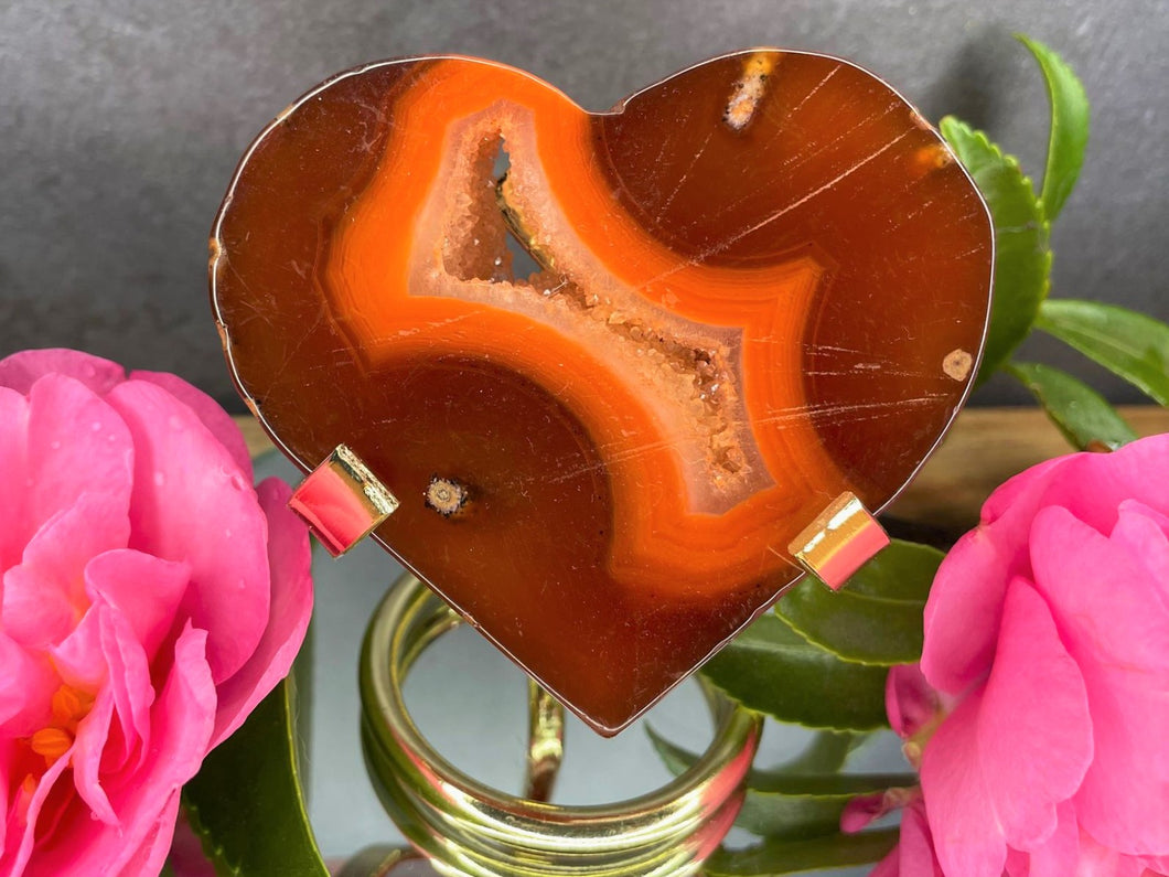 Healing Carnelian Crystal Love Heart