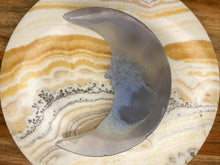 Load image into Gallery viewer, Crystal Agate Crescent Moon Carving
