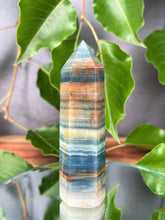 Load image into Gallery viewer, Strength Blue Onyx Crystal Tower Point
