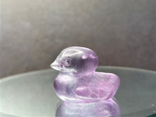 Load image into Gallery viewer, Purple And Green Fluorite Duck Crystal Carving
