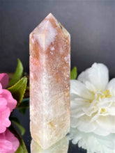 Load image into Gallery viewer, Pink Flower Agate Crystal Gemstone Tower
