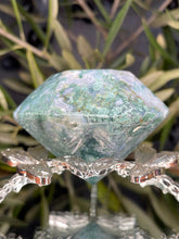 Load image into Gallery viewer, Abundance Moss Agate Crystal Diamond Carving
