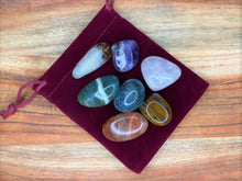Load image into Gallery viewer, 7 Chakra Crystal Tumble Stones Gift Bag Set
