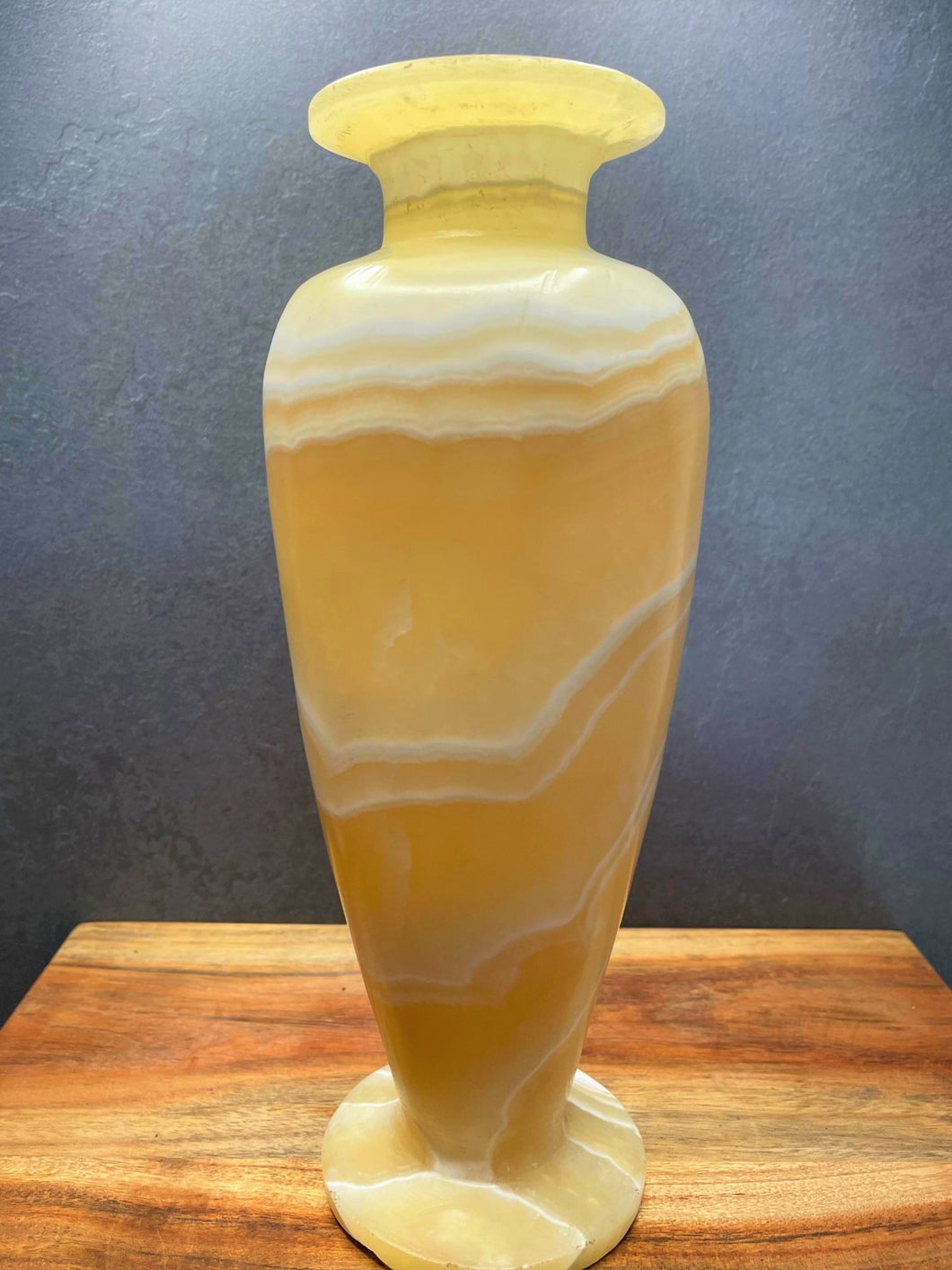 Natural Yellow Calcite Crystal Vase Home Décor
