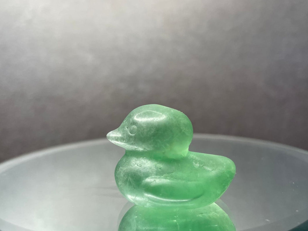 Green Fluorite Duck Crystal Carving
