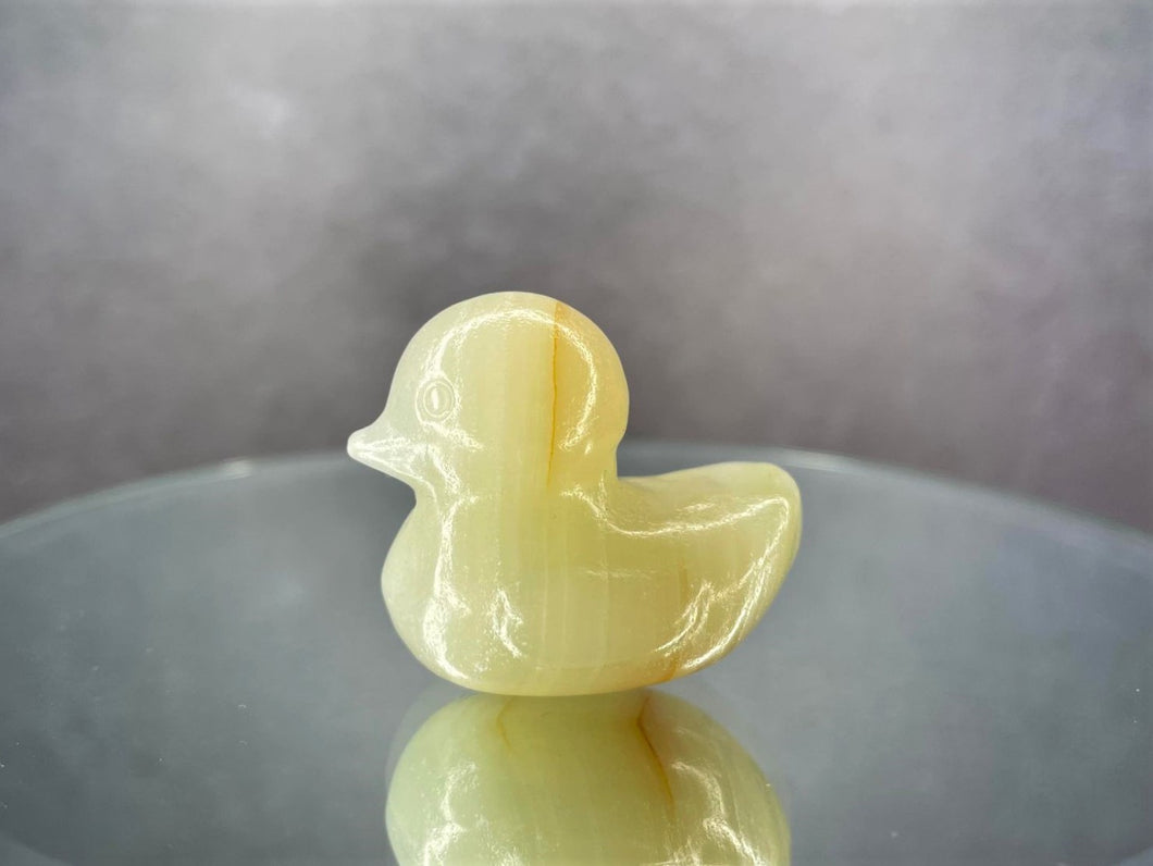 Cute Jade Crystal Duck Carving