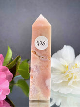 Load image into Gallery viewer, Pink Amethyst With Flower Agate Tower Chakra Healing
