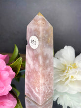 Load image into Gallery viewer, Druzy Pink Amethyst &amp; Flower Agate Tower

