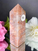 Load image into Gallery viewer, Pink Carnelian Gemstone Crystal Tower Point
