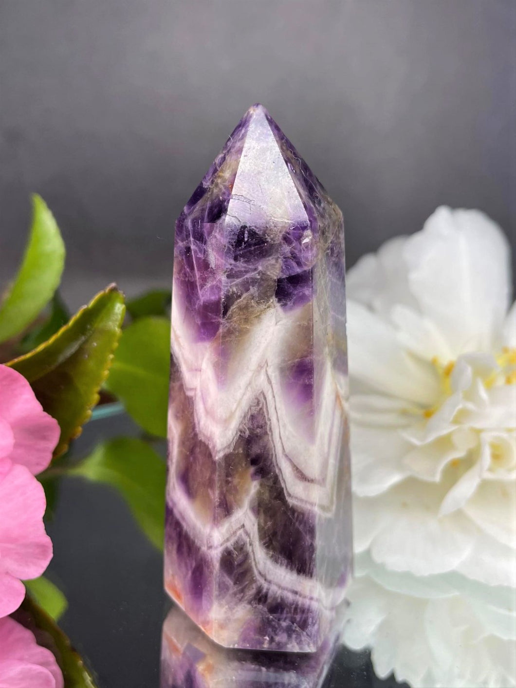 Tranquil Chevron Dream Amethyst Tower