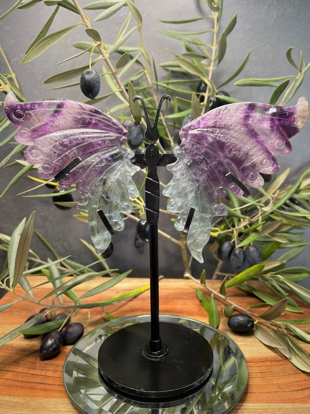Fluorite Crystal Butterfly Wings Home Décor