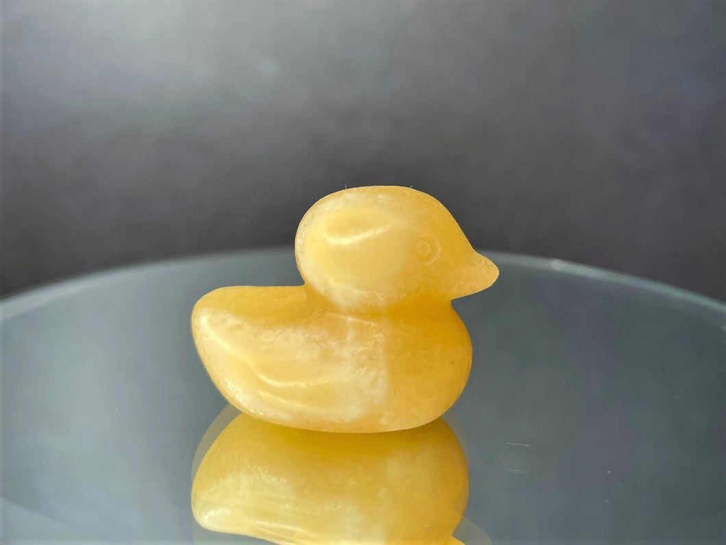 Yellow Calcite Crystal Duck Carving