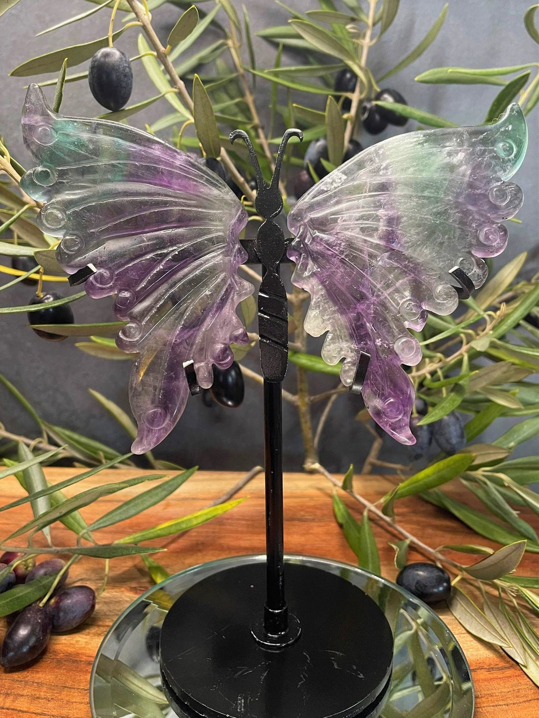 Fluorite Crystal Butterfly Wings Gemstone Home Décor