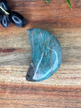 Load image into Gallery viewer, Meditation Blue Amazonite Crystal Crescent Moon
