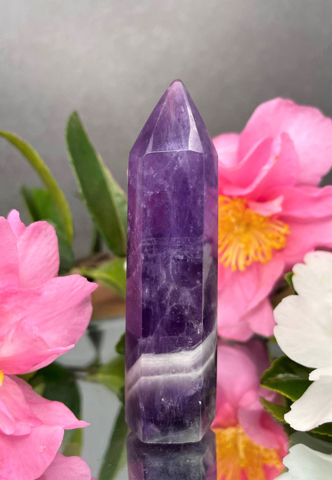 Purple Dream Amethyst Crystal Tower Chakra Healing