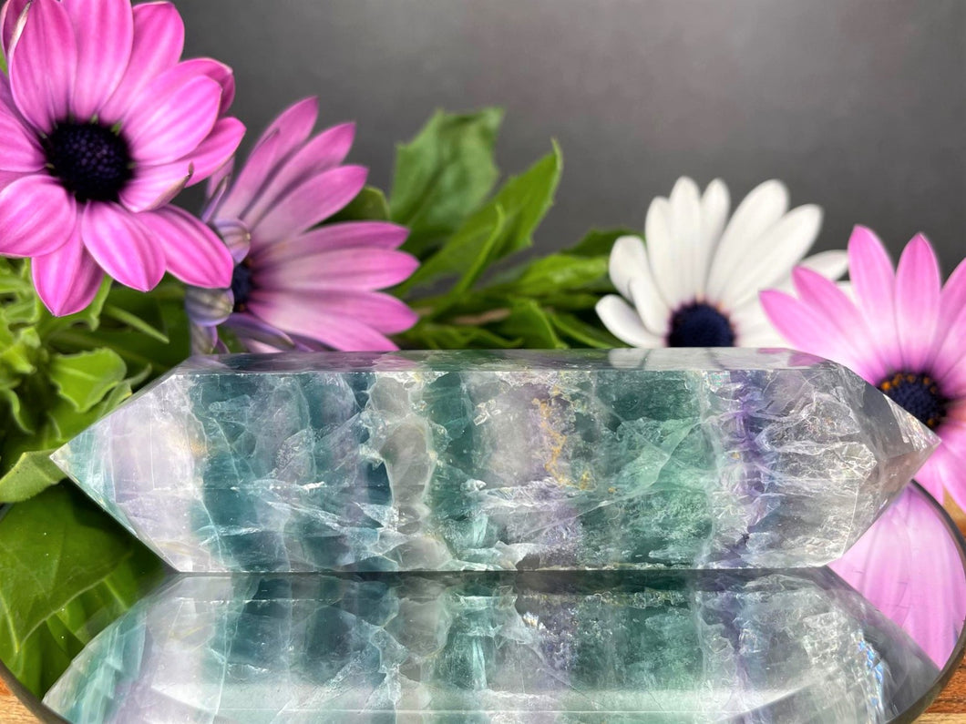 Colorful Fluorite Double Point Meditation Healing