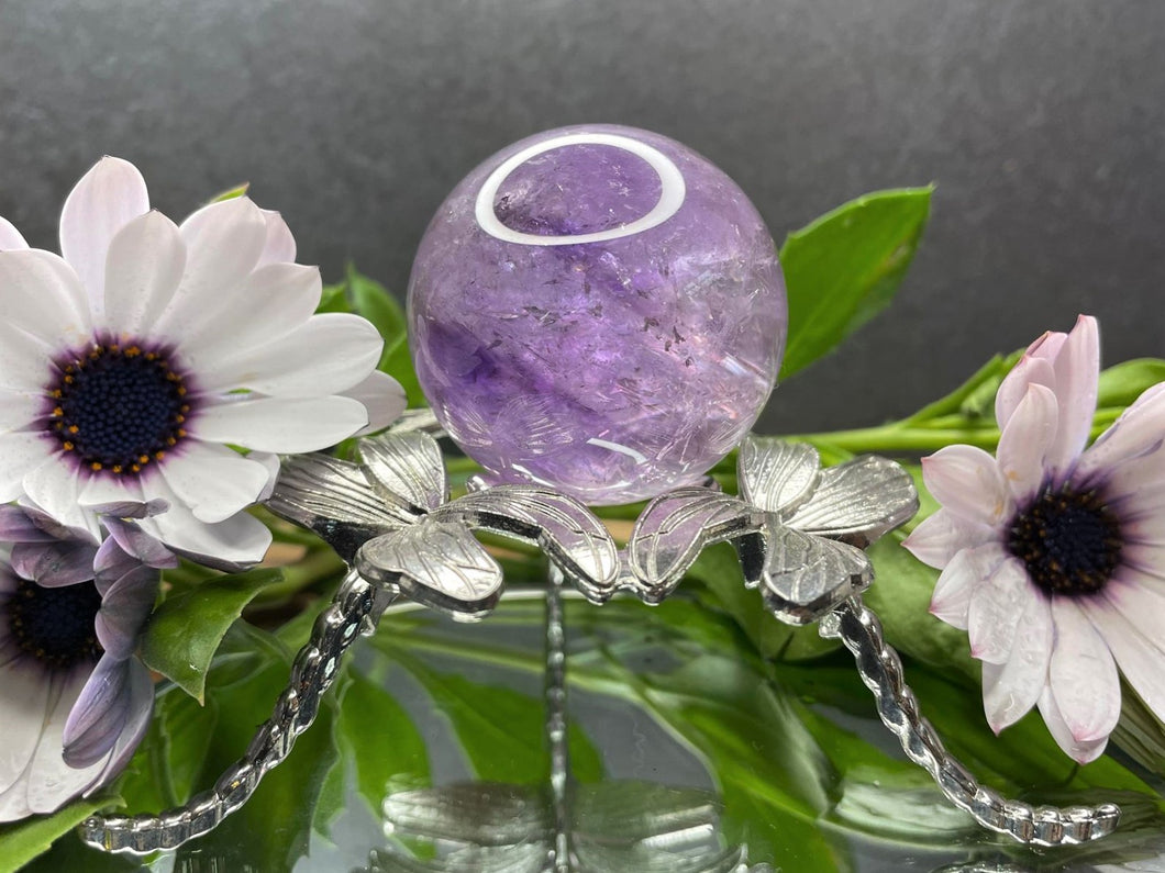 Tranquil Amethyst Phantom Quartz Crystal Sphere