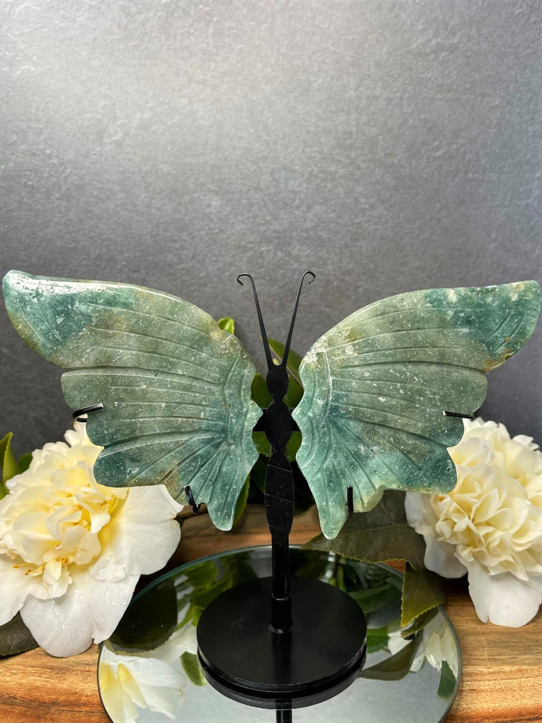 Teal Ocean Jasper Crystal Butterfly Wings
