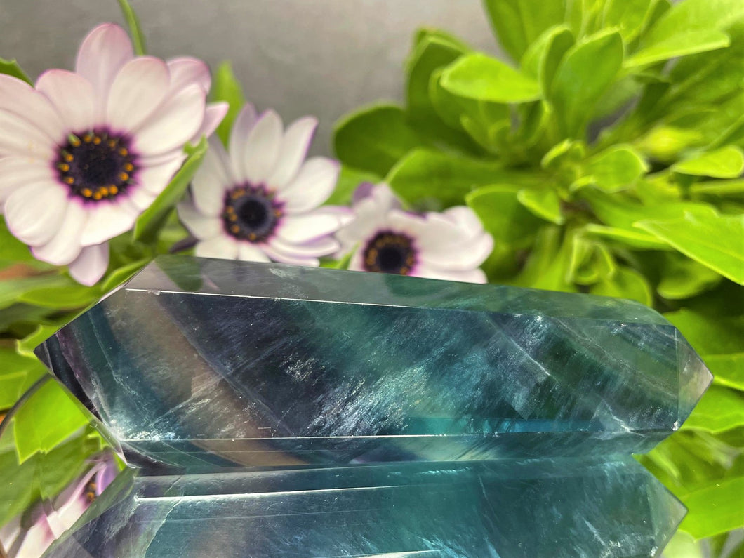 Calming Colorful Fluorite Crystal Double Point