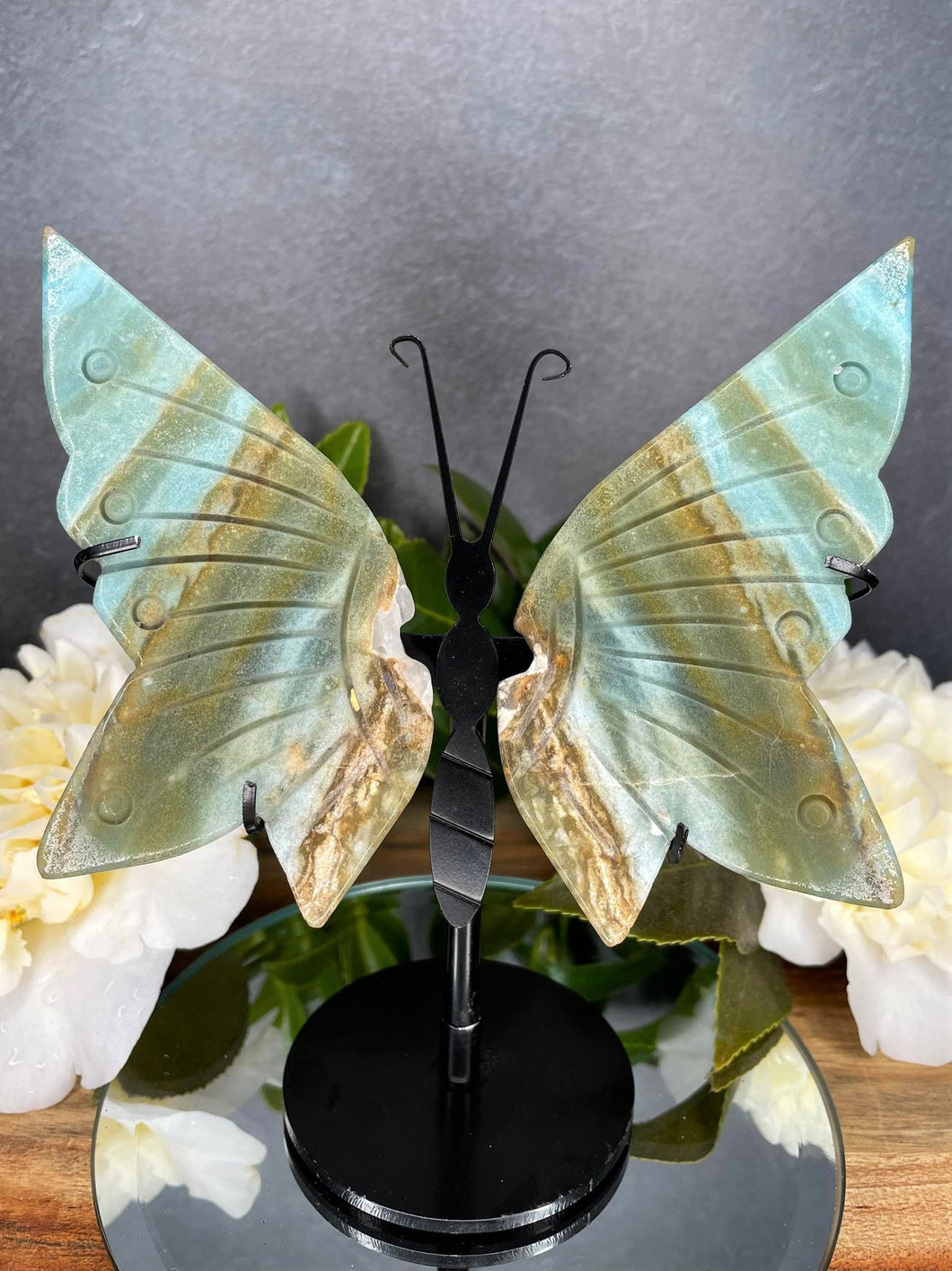 Soothing Amazonite Crystal Butterfly Wings