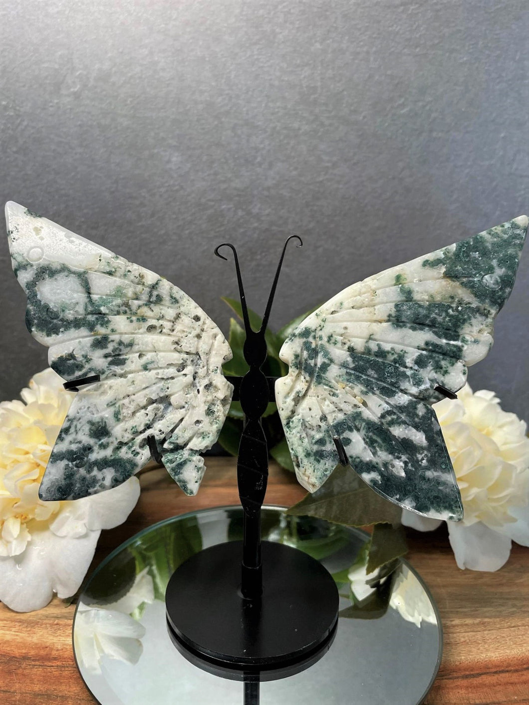 Tree Agate Crystal Butterfly Wings