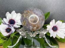 Load image into Gallery viewer, Breathtaking Natural Purple Crystal Moss Agate Sphere
