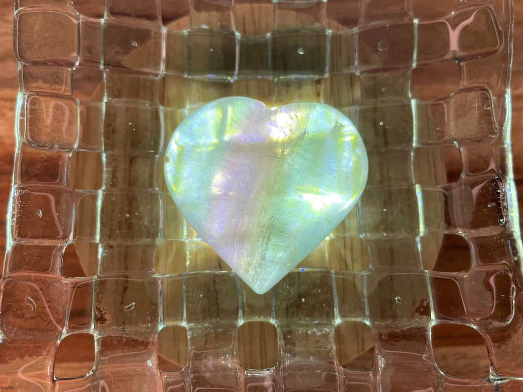 Green Candy Fluorite Crystal Love Heart