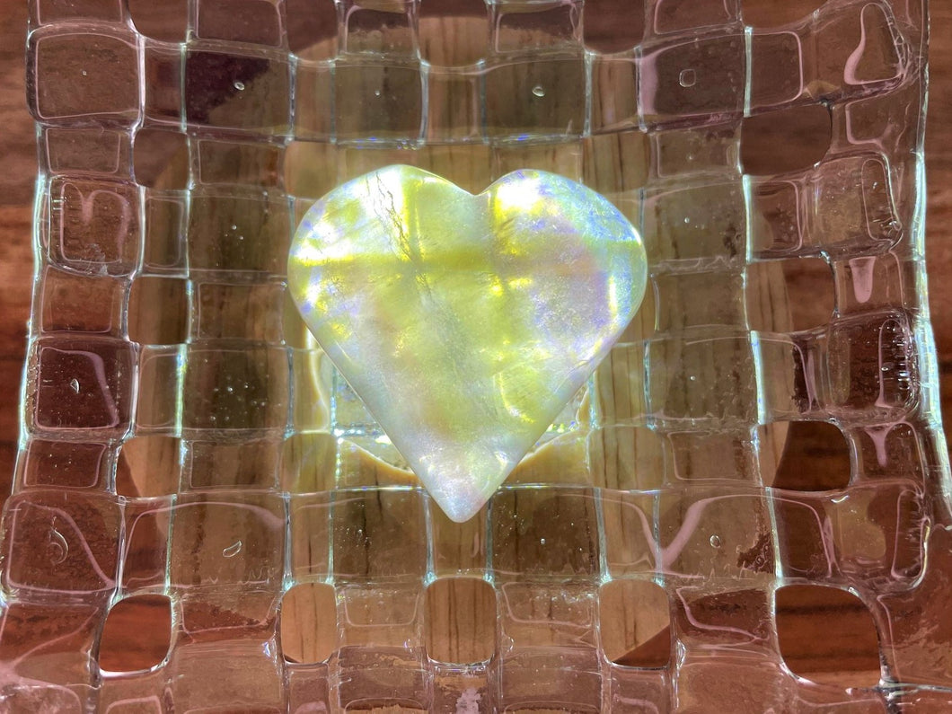Yellow Candy Fluorite Crystal Love Heart