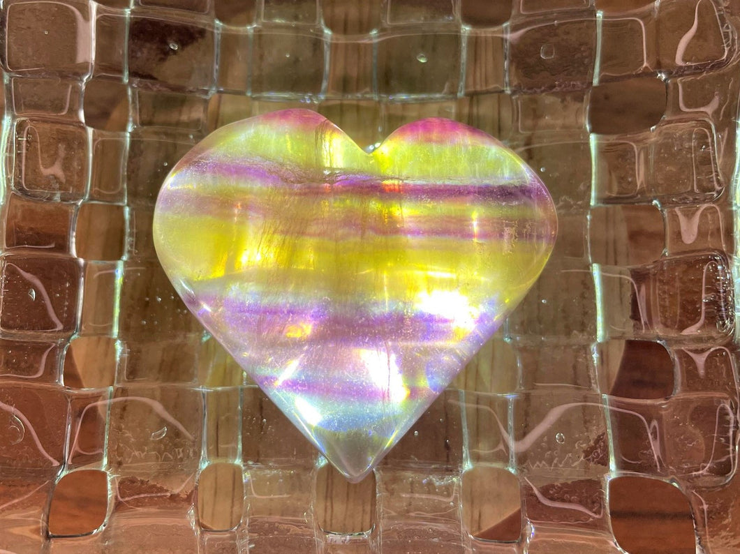 Pretty Candy Fluorite Crystal Love Heart